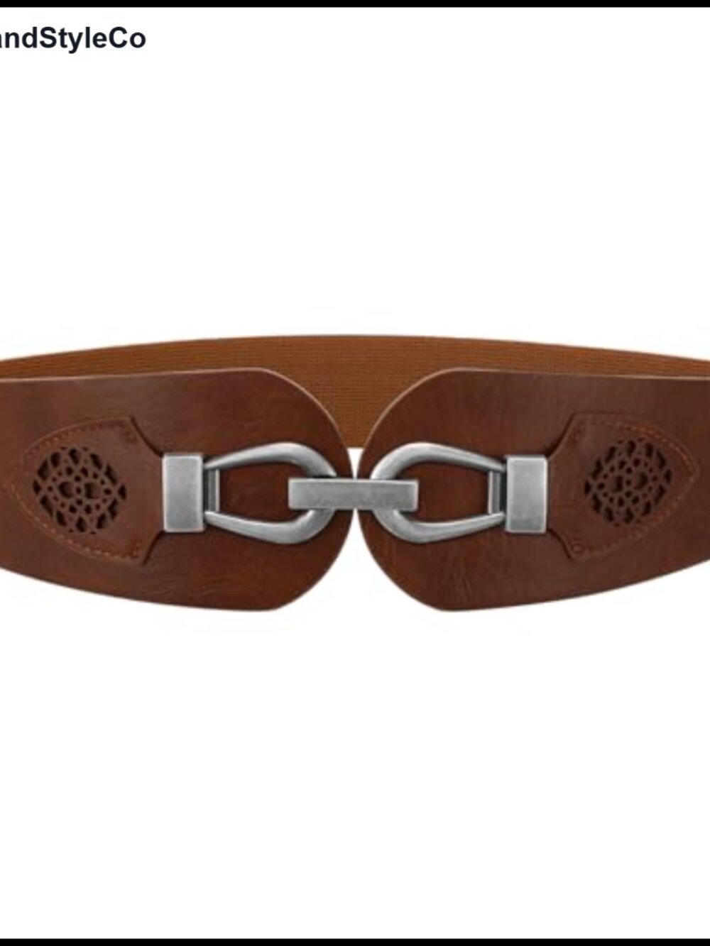 Women's Wide Belt Vintage Stretchy Elastic Waist Belt PU Leather with Chunky